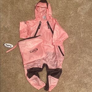 Tuffo Pink and Brown Rain Suit with Bag